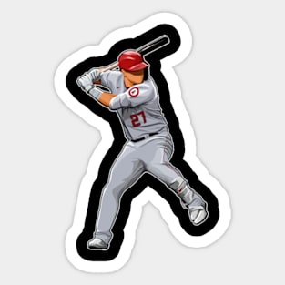 Mike Trout #27 Bats Ready Sticker